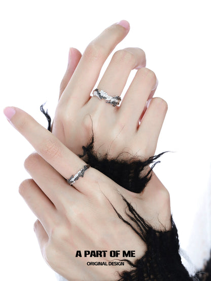 A PART OF ME black contrast ring shown on elegantly styled hands for a unique jewelry look