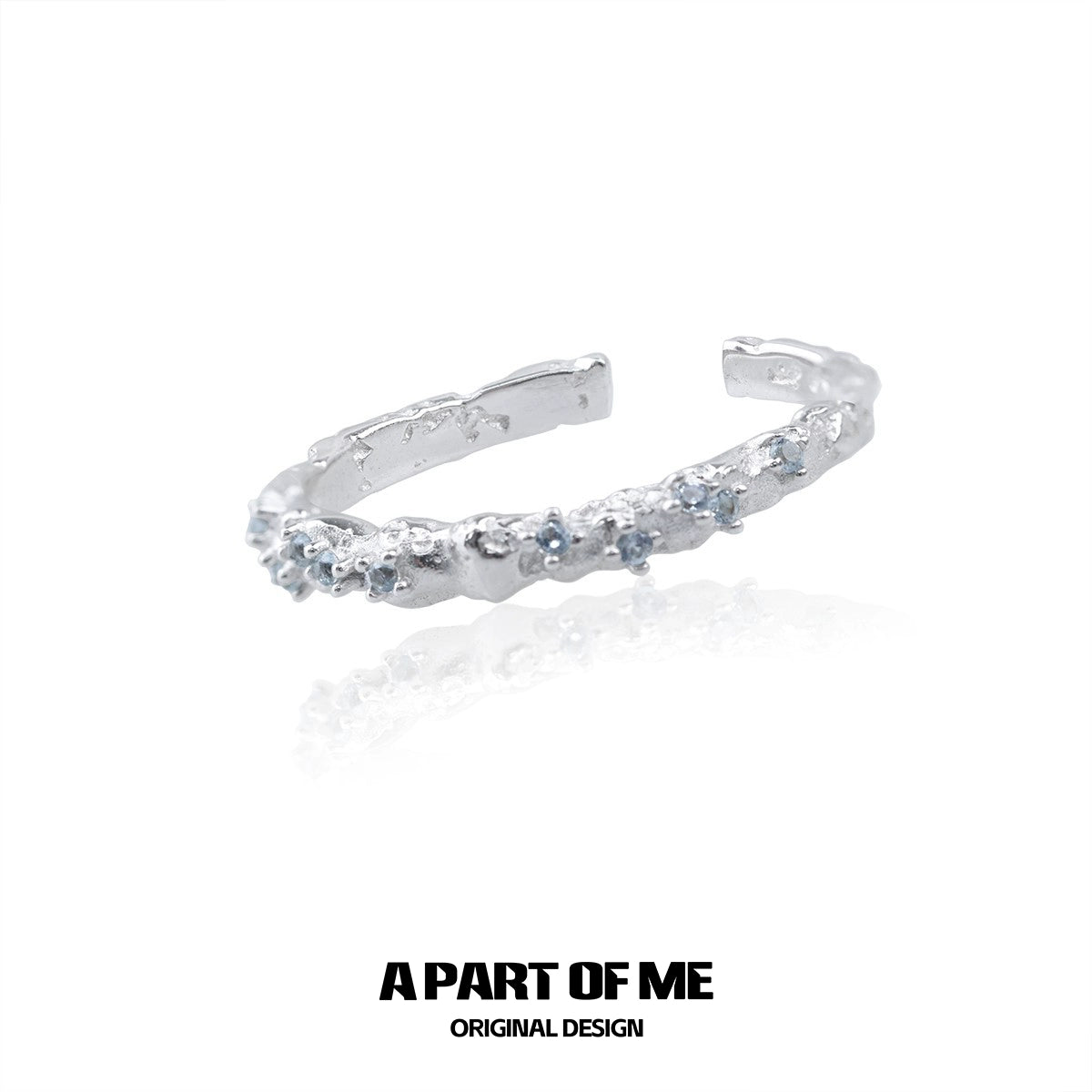 A PART OF ME blue star shard zircon ring with an elegant design and sparkling accents