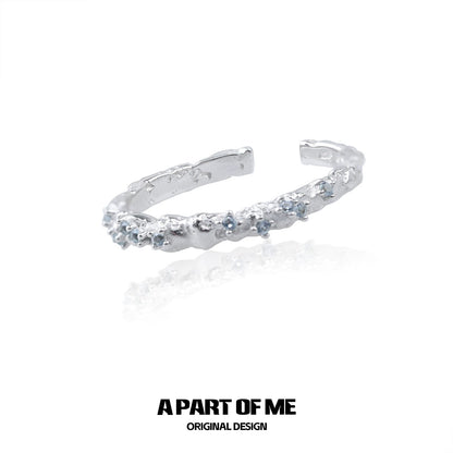 A PART OF ME blue star shard zircon ring with an elegant design and sparkling accents