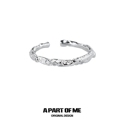 A PART OF ME broken starry sky ring in polished silver with a textured design