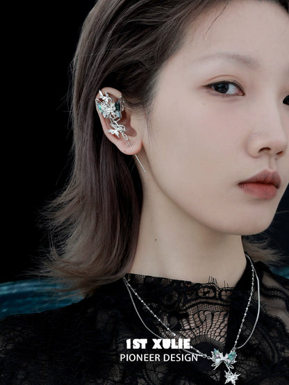 Elegant butterfly piercing earrings from 1STXULIE showcasing intricate design and modern style