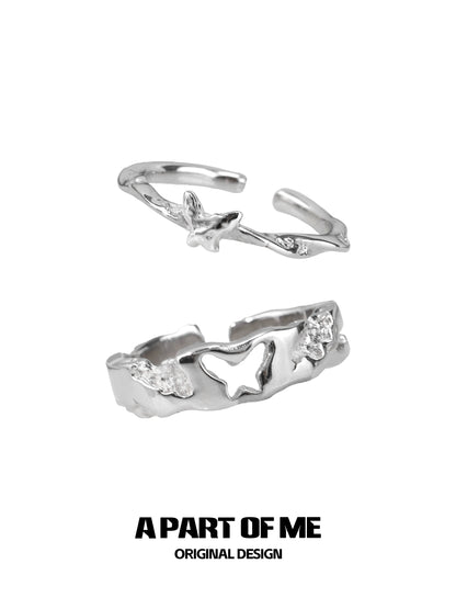 A PART OF ME butterfly silver ring featuring an intricate design with delicate butterfly details