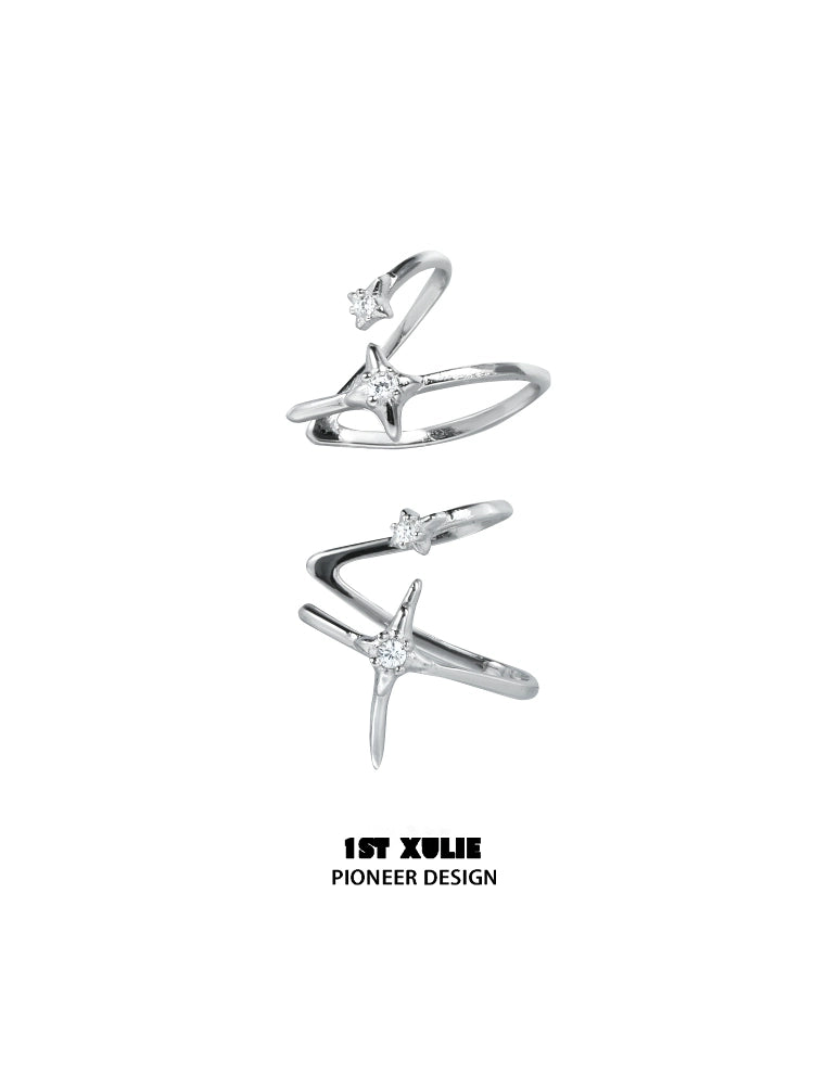 Elegant 1STXULIE celestial zircon ear cuffs designed for a modern and stylish look