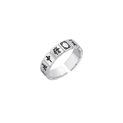 SUN HUNTER Chinese Mahjong ring with traditional tile designs, perfect for game enthusiasts