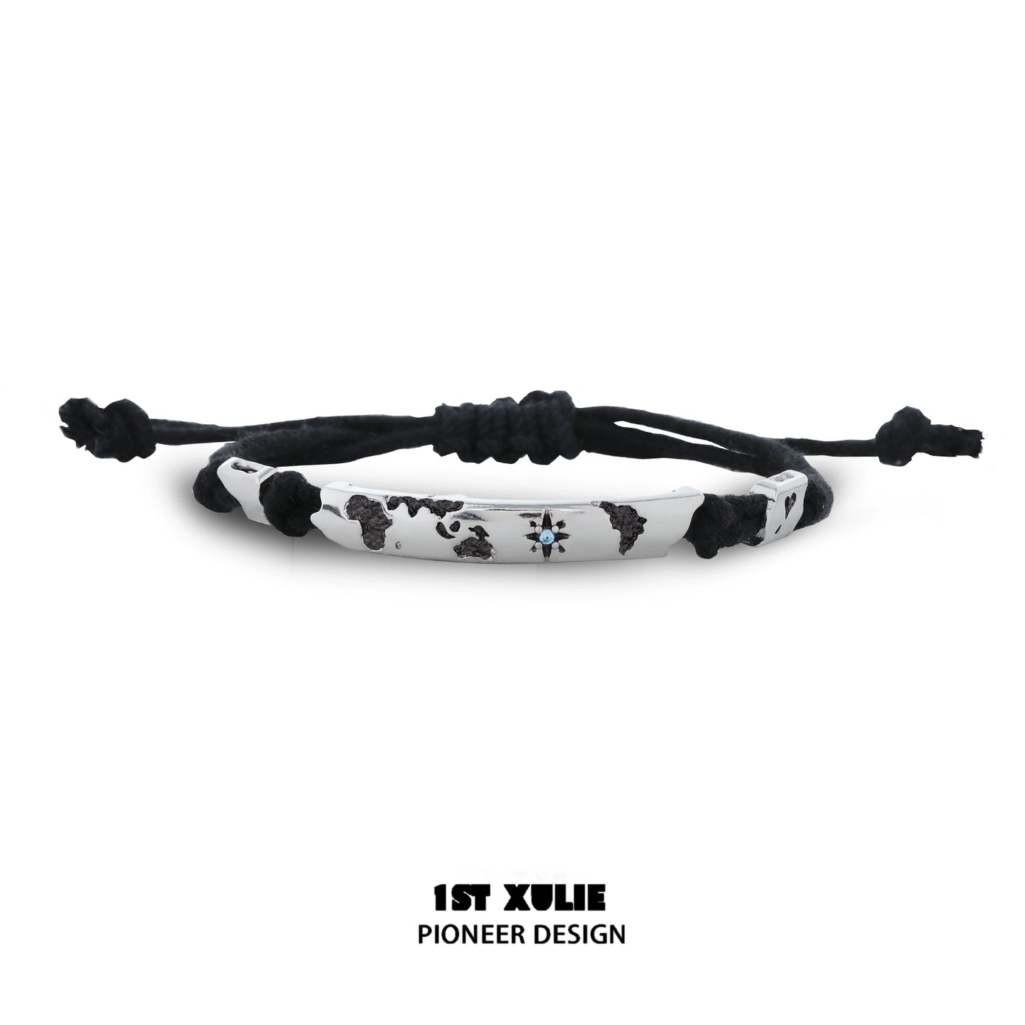 1STXULIE Couple Braided Bracelet Set in Black and White for Stylish Couples