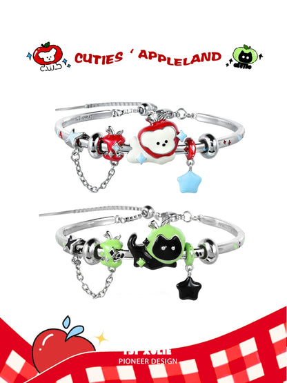 Cute cat and puppy bracelet featuring colorful charms and adjustable design for pet lovers