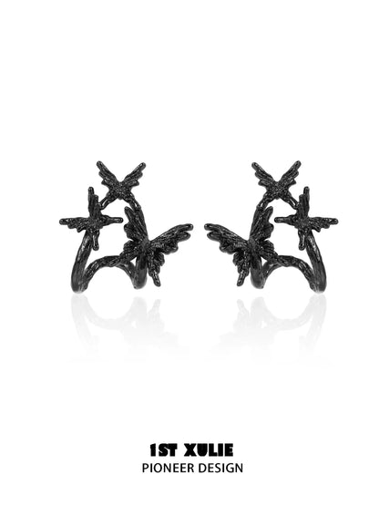 Dark thorn butterfly earrings featuring intricate design and a gothic style for unique fashion accessories