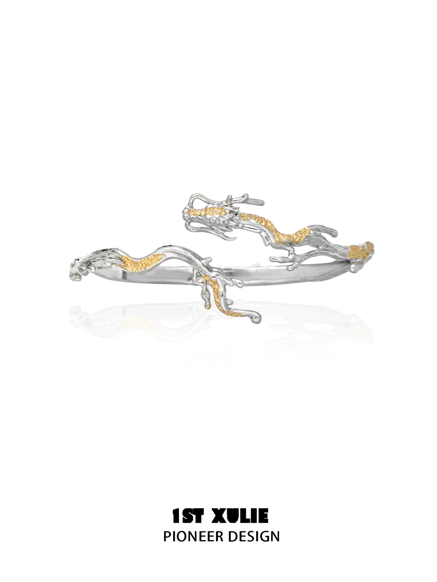 Elegant dragon bracelet for women featuring intricate silver and gold detailing for a unique look