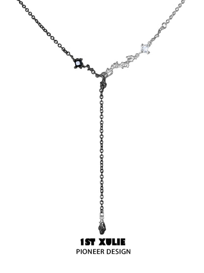 Elegant 1STXULIE Eternal Flame couple necklace with unique design and crystal accents