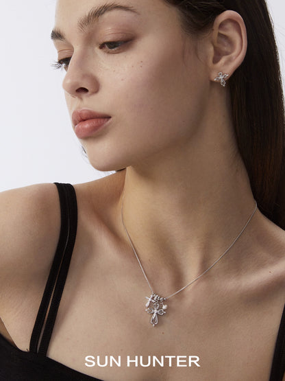 Elegant SUN HUNTER faith charm necklace adorned with sparkling accents, perfect for daily wear