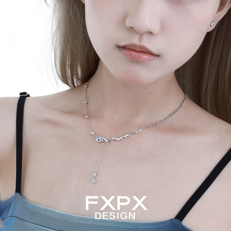 FXPX Blue Mermaid Necklace featuring a shimmering design with elegant details