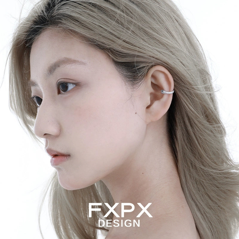 FXPX Blue Snake Ear Cuff elegantly displayed on a model's ear with a sleek design
