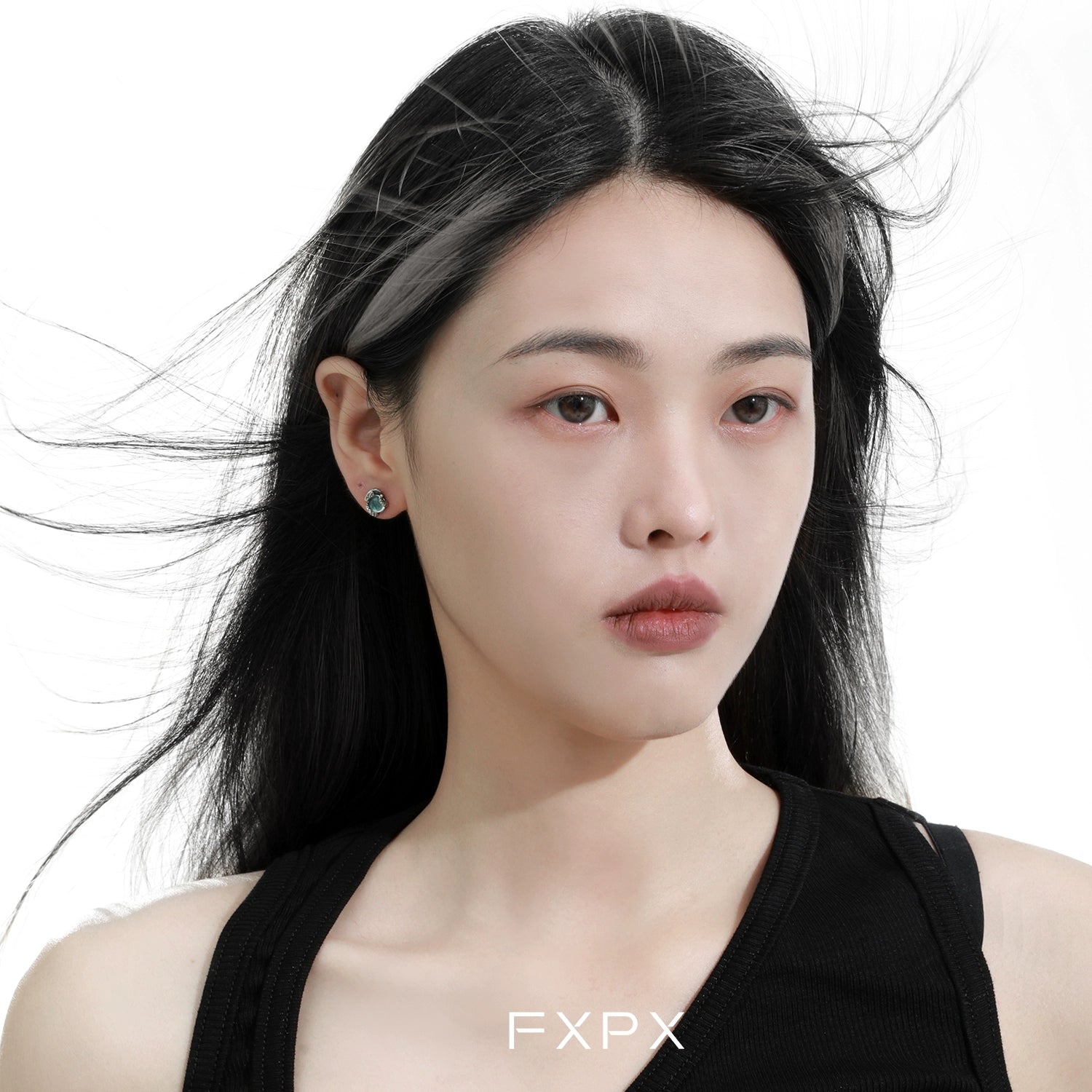 Stylish blue snake stud earrings by FXPX, perfect for adding a unique touch to any outfit