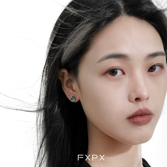 FXPX blue snake stud earrings featuring a unique design perfect for trendy accessory lovers