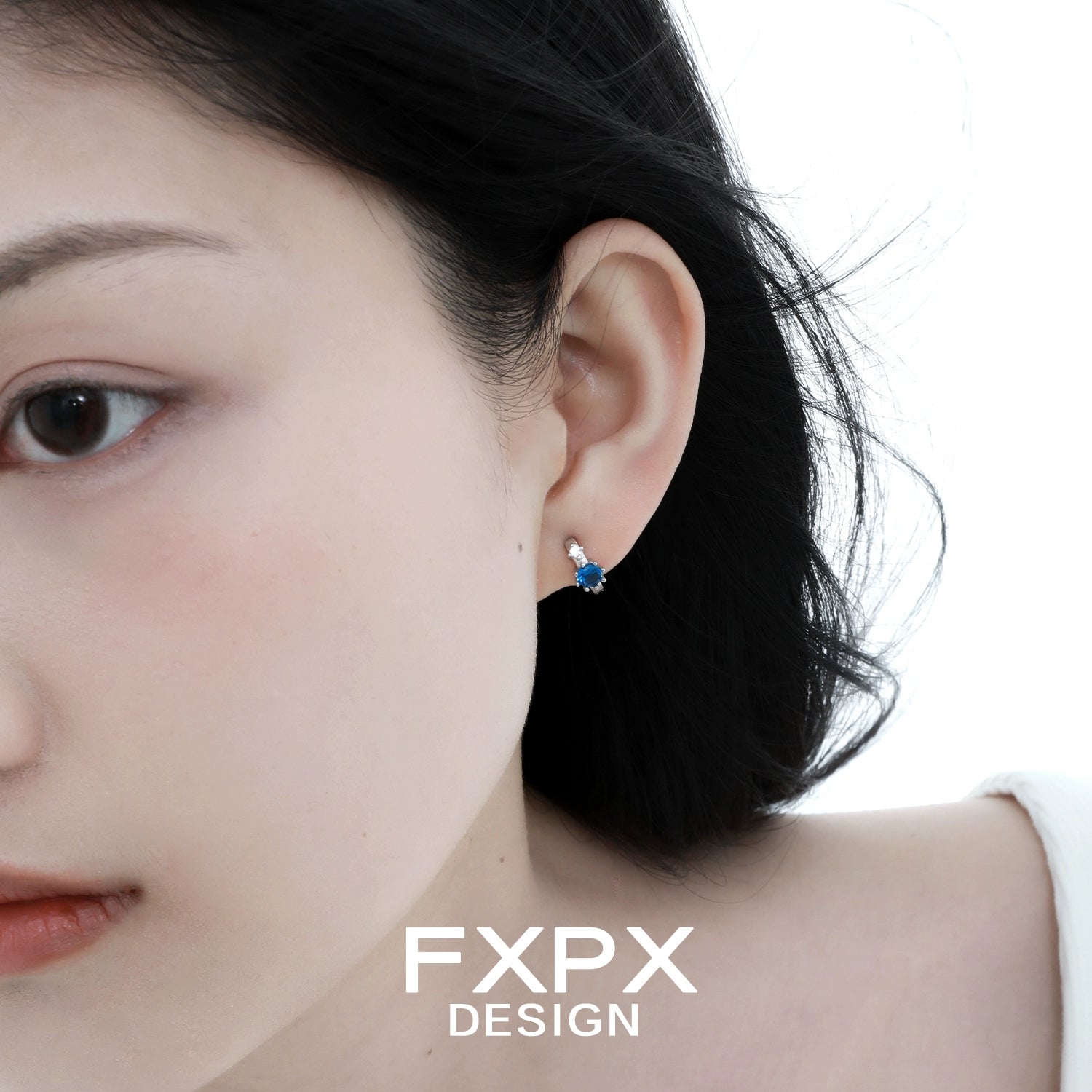 Elegant blue zircon earrings set in sterling silver, ideal for any occasion