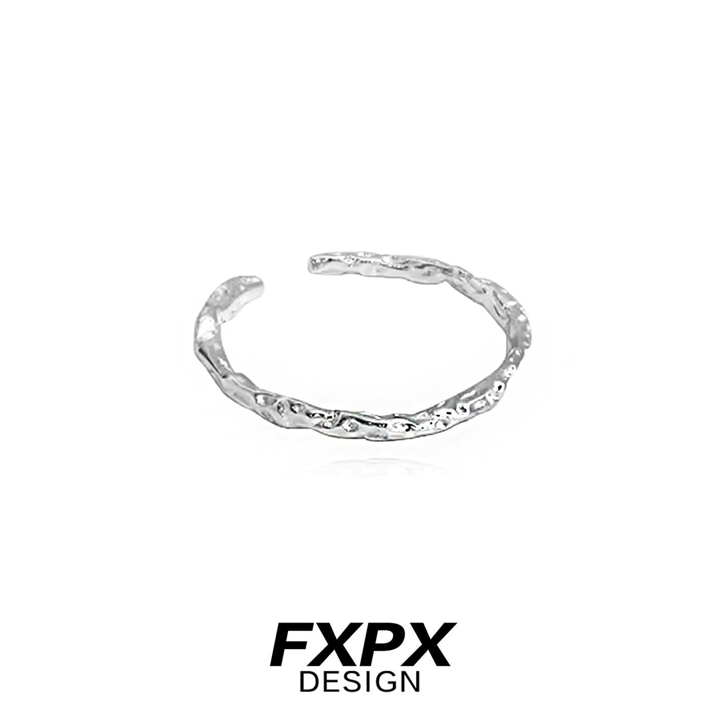 FXPX minimalist textured thin ring crafted with a unique design for modern elegance