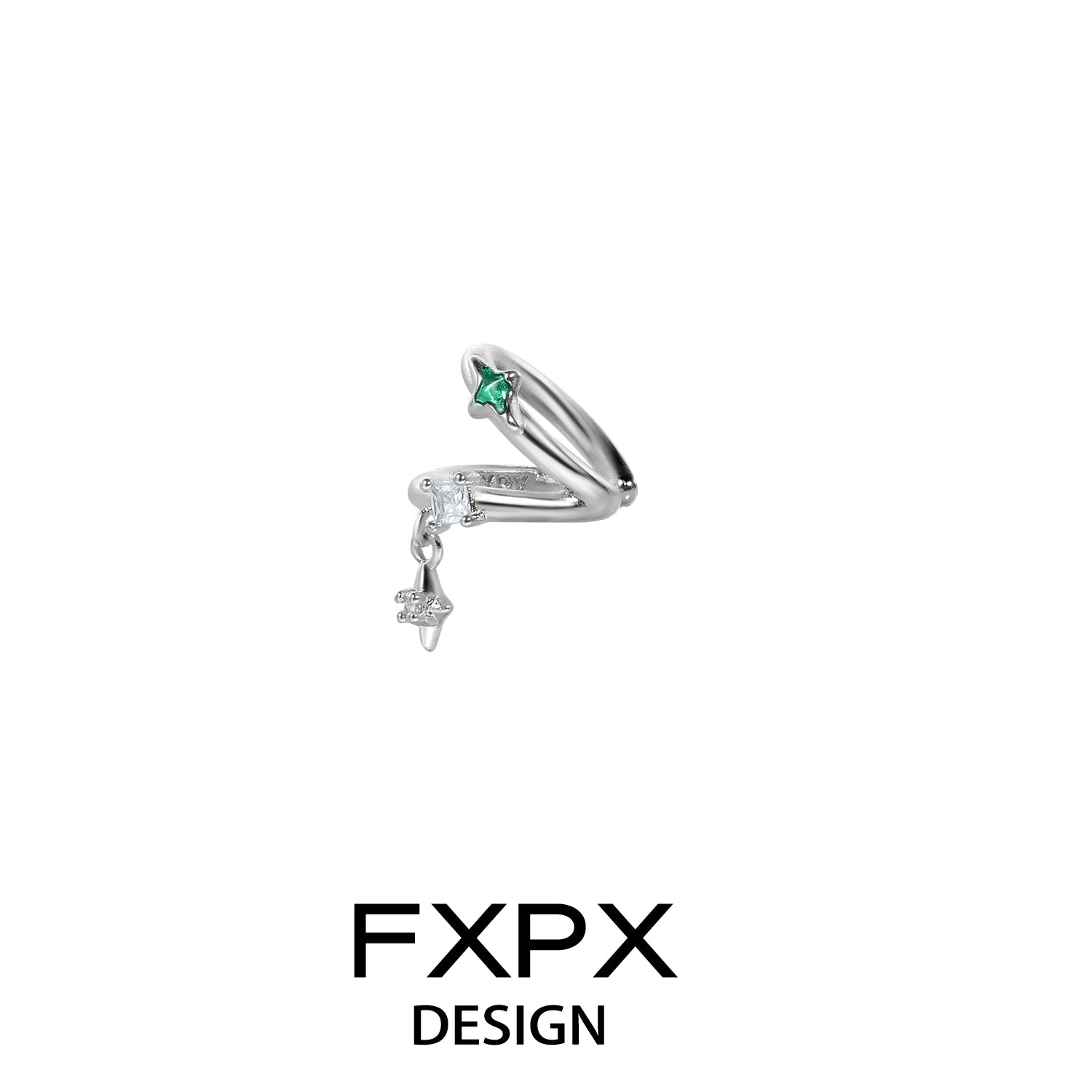 FXPX Forest Star Ear Cuff with Elegant Design and Sparkling Stones for Unique Style