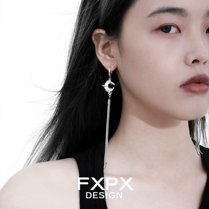 Stylish frosted tassel earrings by FXPX designed for modern elegance and versatility