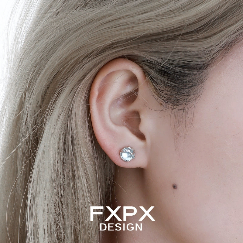 Elegant FXPX glacier drop earrings featuring a sparkling gem for a chic look
