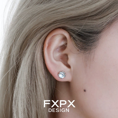 Elegant FXPX glacier drop earrings featuring a sparkling gem for a chic look