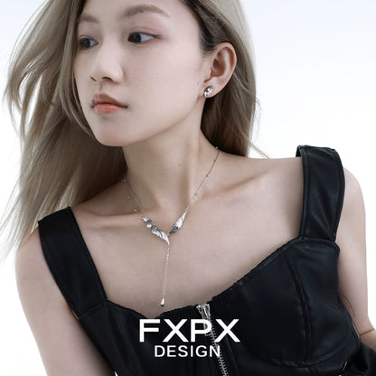 Stylish FXPX gothic angel wing earrings, perfect for adding a unique touch to any outfit