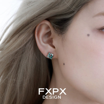 Stylish green snake earrings by FXPX designed for a trendy look