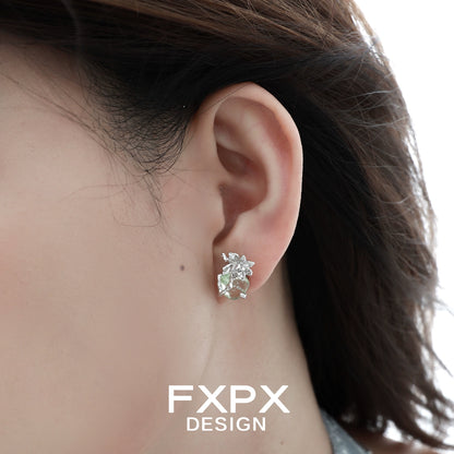 Elegant jasmine green zircon earrings set in a classic design for stylish everyday wear