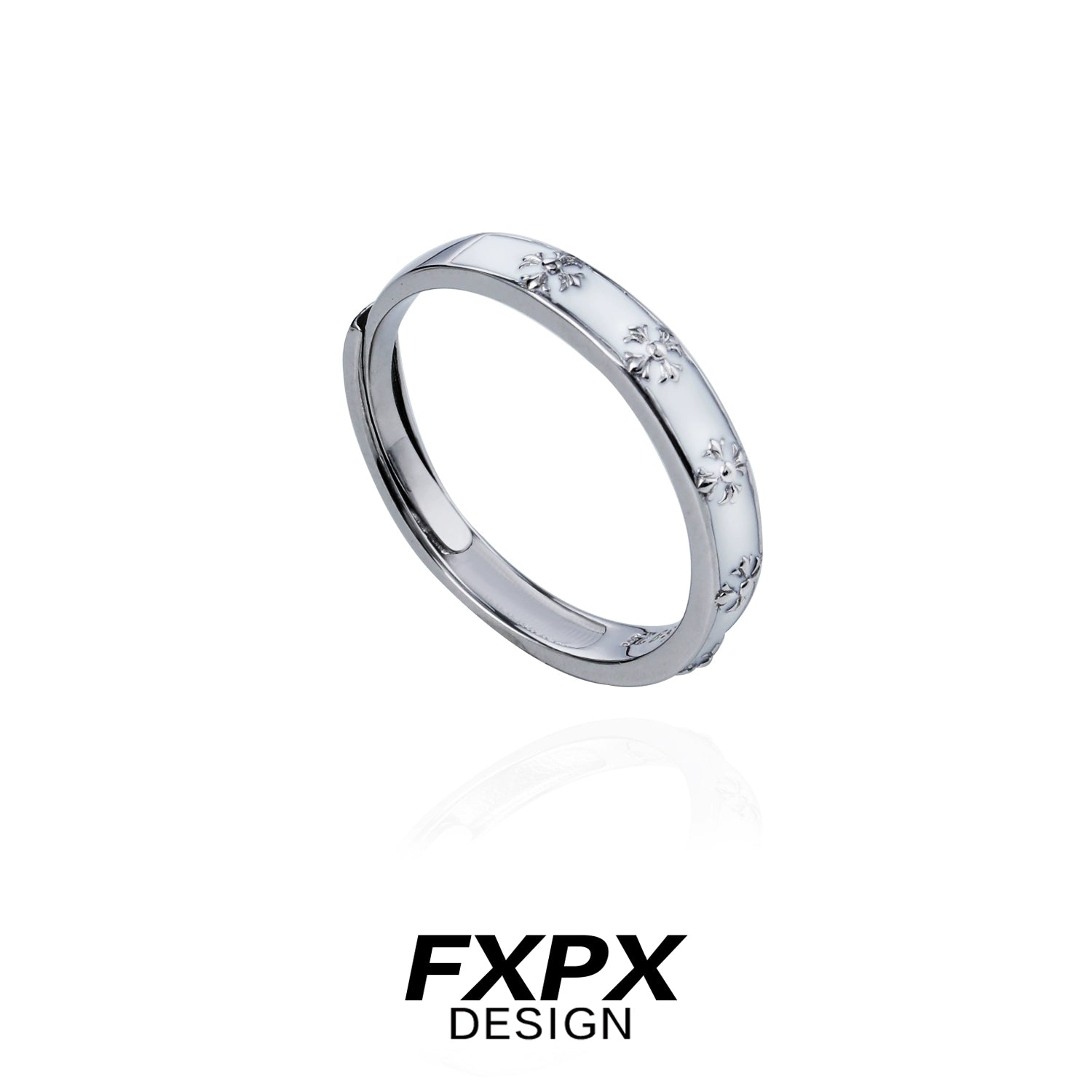 Elegant FXPX mystery couple rings with a sleek design and sparkling embellishments