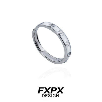 Elegant FXPX mystery couple rings with a sleek design and sparkling embellishments