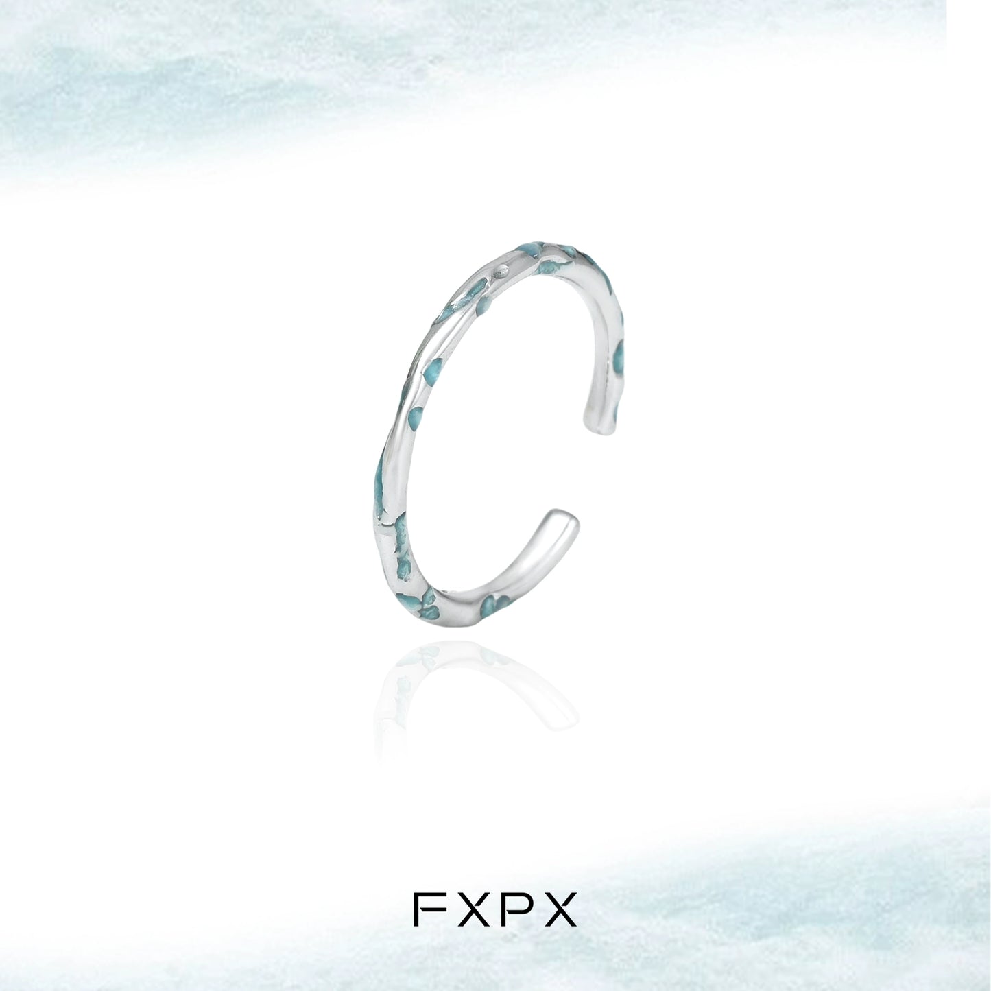 FXPX Ocean Breeze Ring in Silver with Turquoise Accents for a Stylish Look