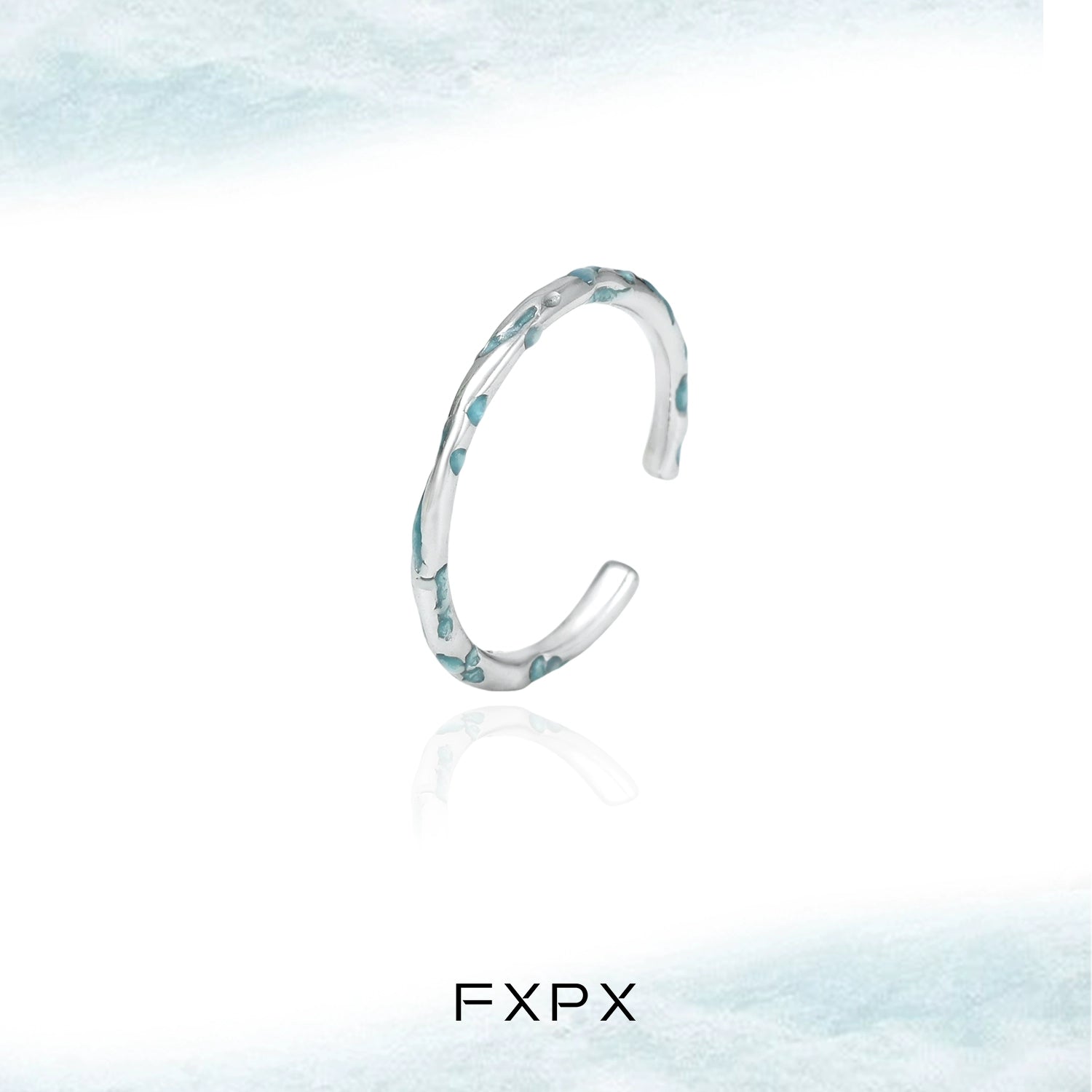 FXPX Ocean Breeze Ring in Silver with Turquoise Accents for a Stylish Look