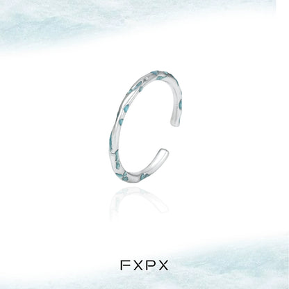 FXPX Ocean Breeze Ring in Silver with Turquoise Accents for a Stylish Look
