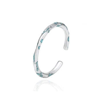 FXPX Ocean Breeze Ring in Silver with Artistic Turquoise Accents for a Unique Look