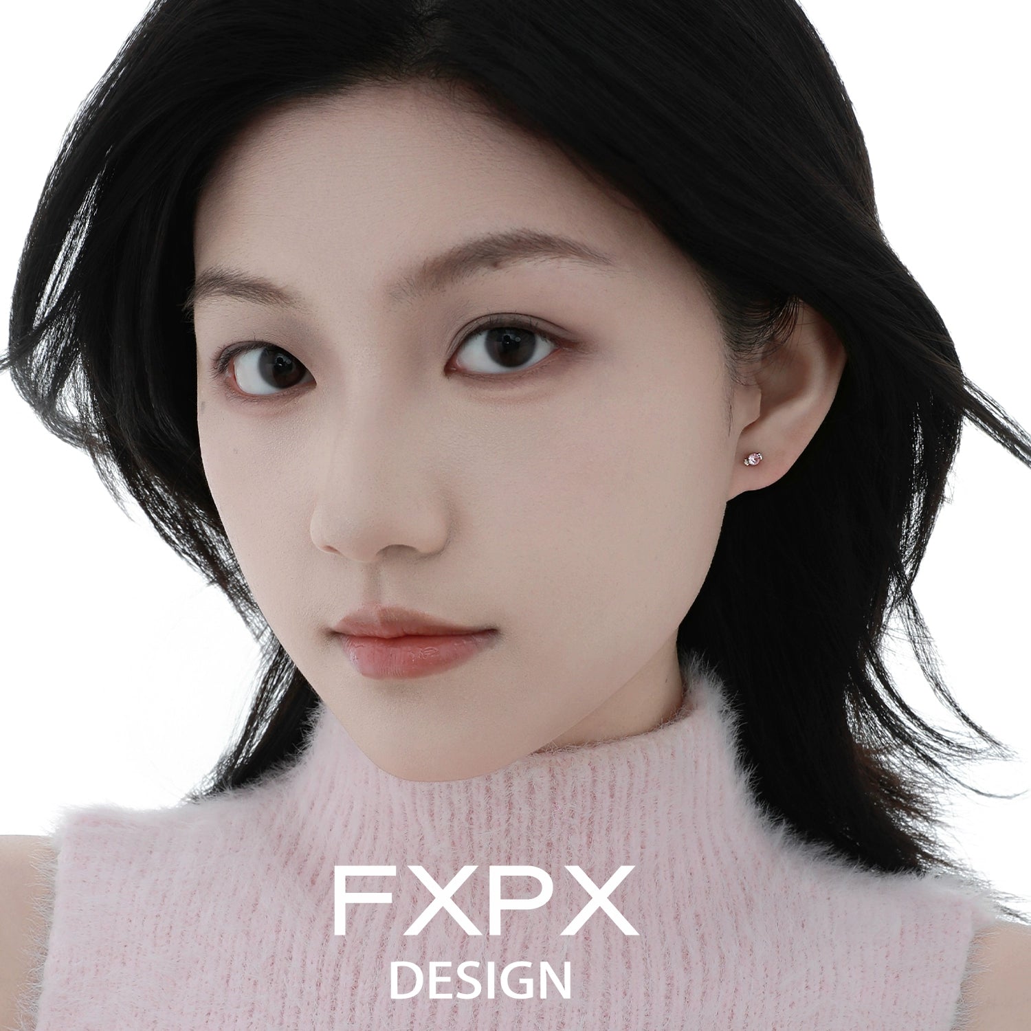 Elegant pink cat paw earrings by FXPX perfect for cat lovers and stylish accessories