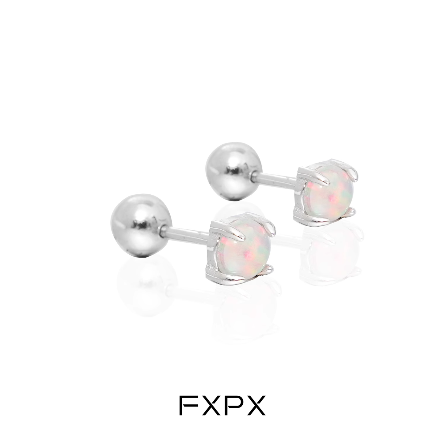 FXPX Pink Rose Stud Earrings with Elegant Design and Sparkling Detail for Stylish Accessories