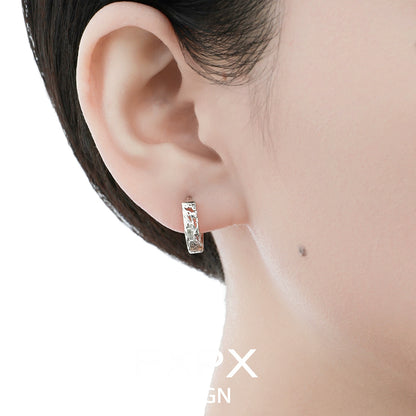 Stylish FXPX Pixiu hoop earrings in silver, perfect for adding elegance to any outfit