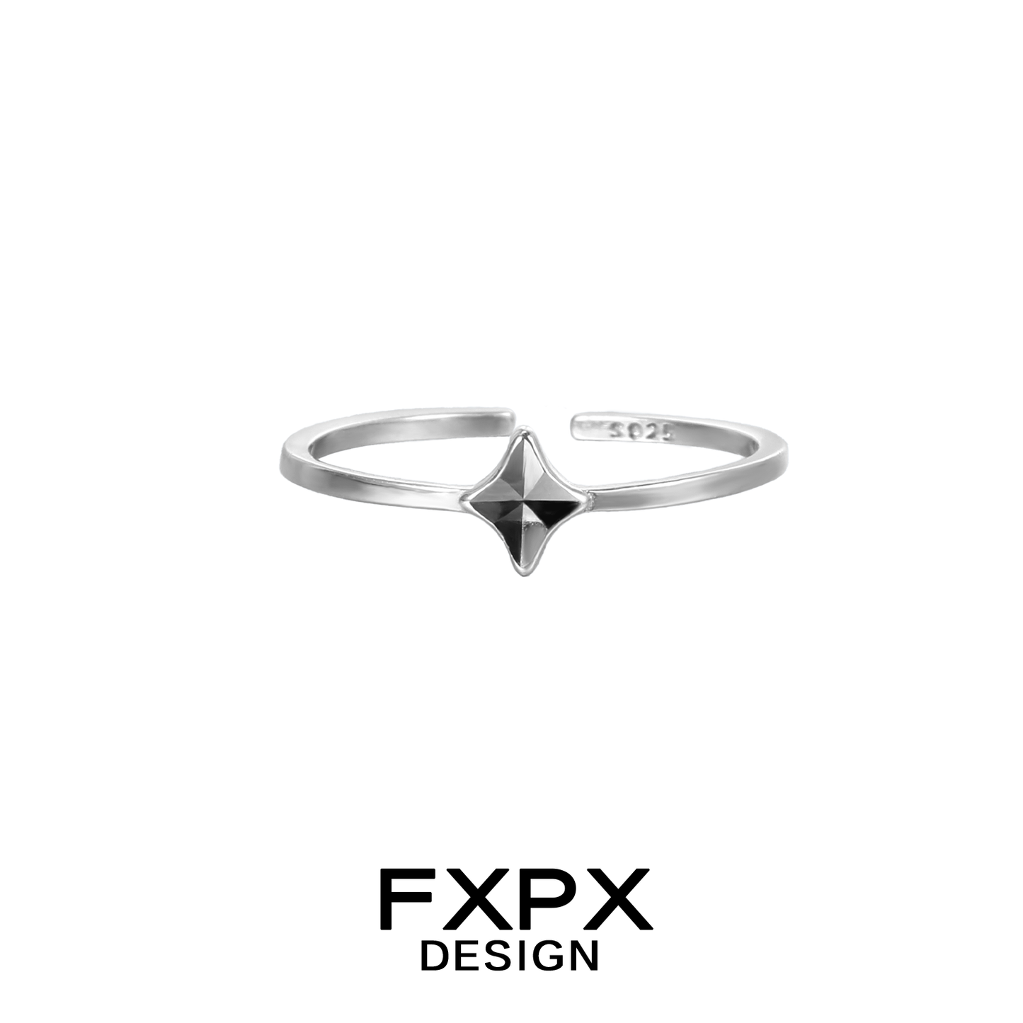 FXPX Sentinel Star Couple Rings in Silver with Elegant Star Design for Couples
