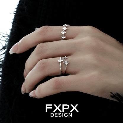 Stylish FXPX sentinel star couple rings featuring star shapes for a unique and modern look
