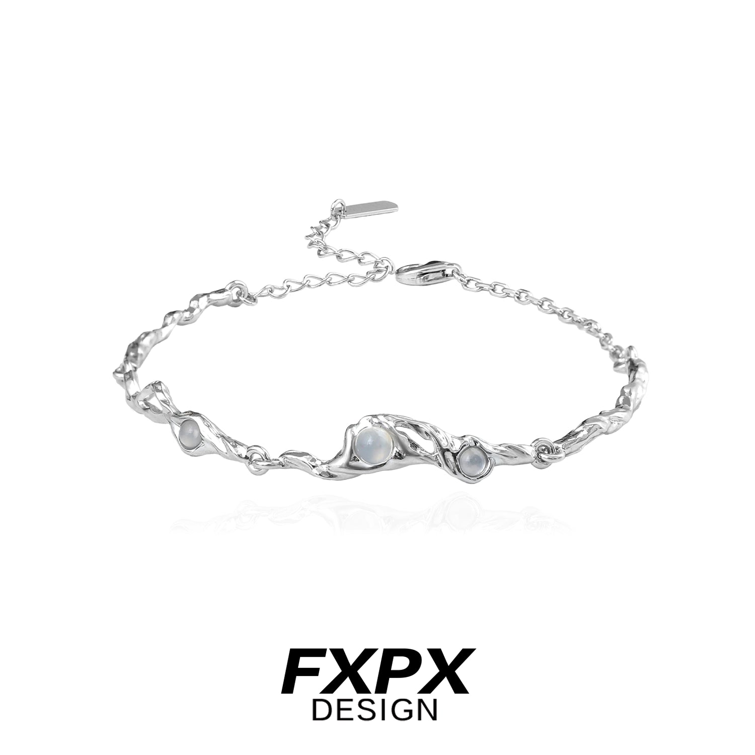 FXPX silver bracelet for women featuring elegant design with delicate embellishments