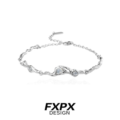 FXPX silver bracelet for women featuring elegant design with delicate embellishments
