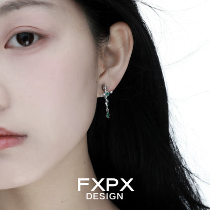 Fashionable snake cross earrings designed by FXPX with intricate details and a modern look