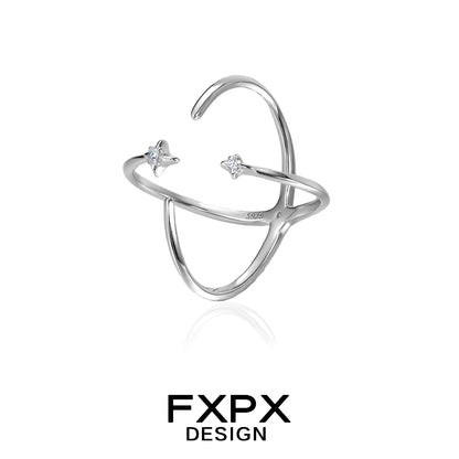 FXPX star silver ring featuring a unique design with sparkling star accents