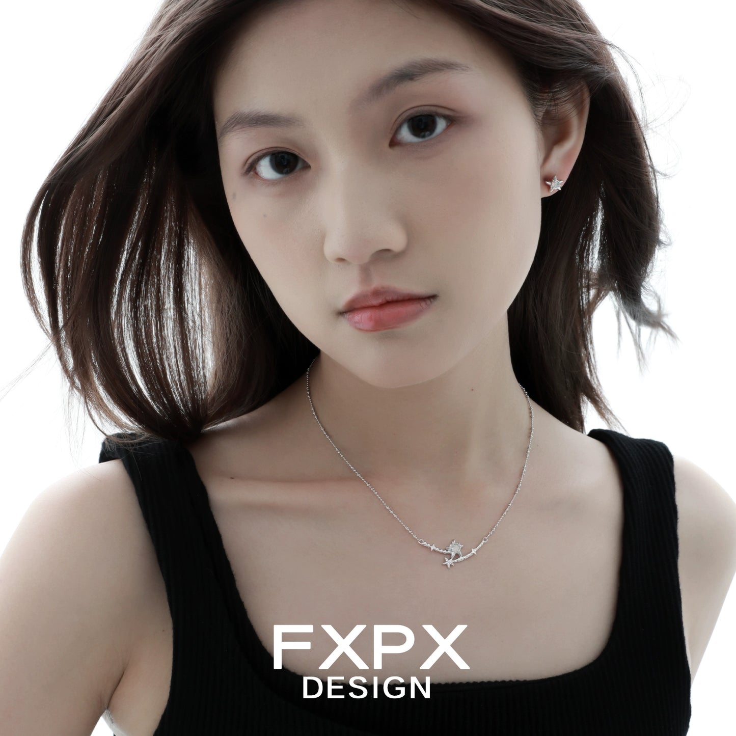 Stylish FXPX starfish necklace in silver, perfect accessory for beach lovers