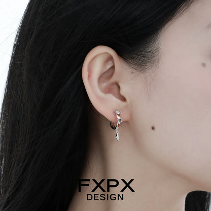 Stylish FXPX vintage checker earrings with a unique design for a trendy look