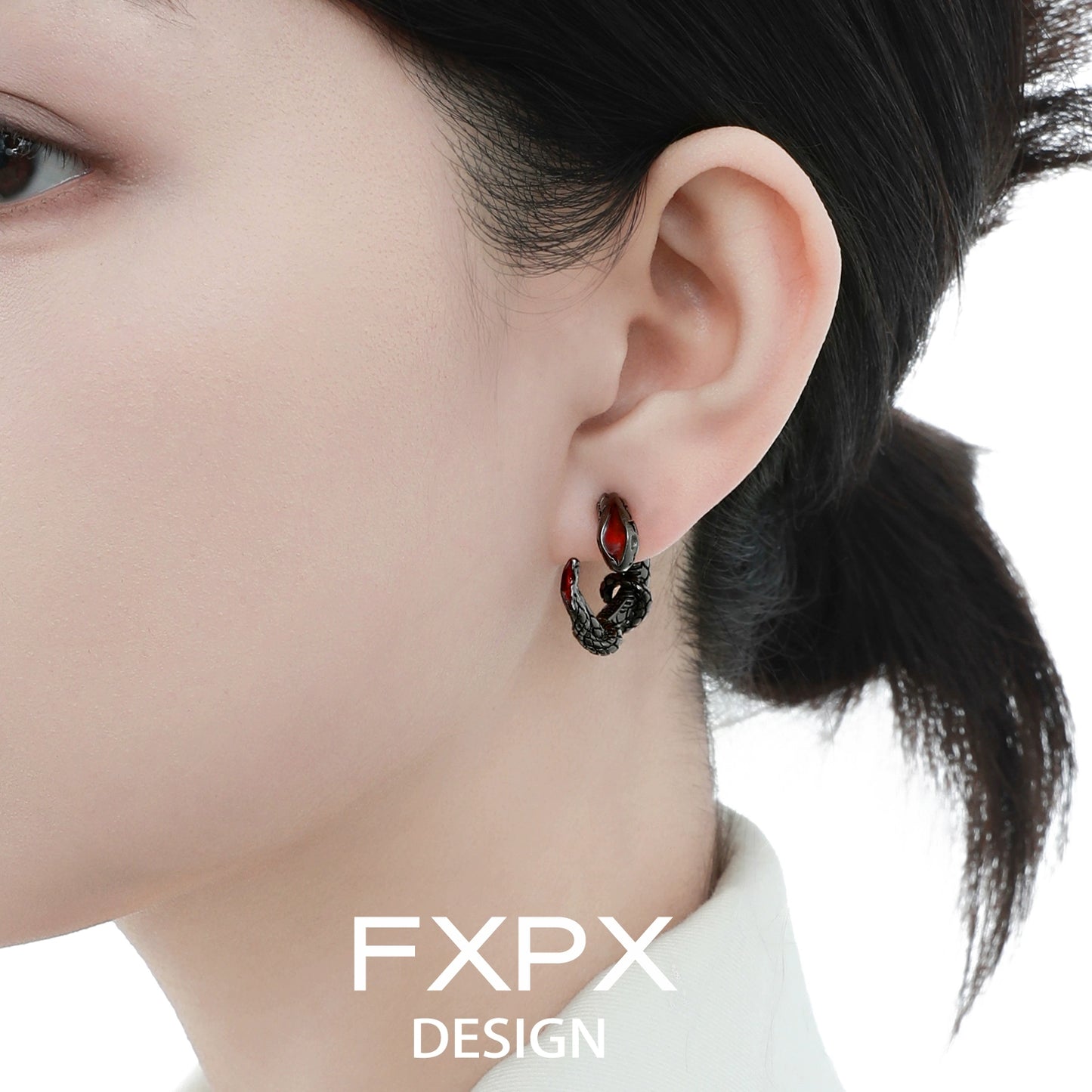 Elegant FXPX viper wrap earrings featuring intricate design and bold colors for stylish accessorizing