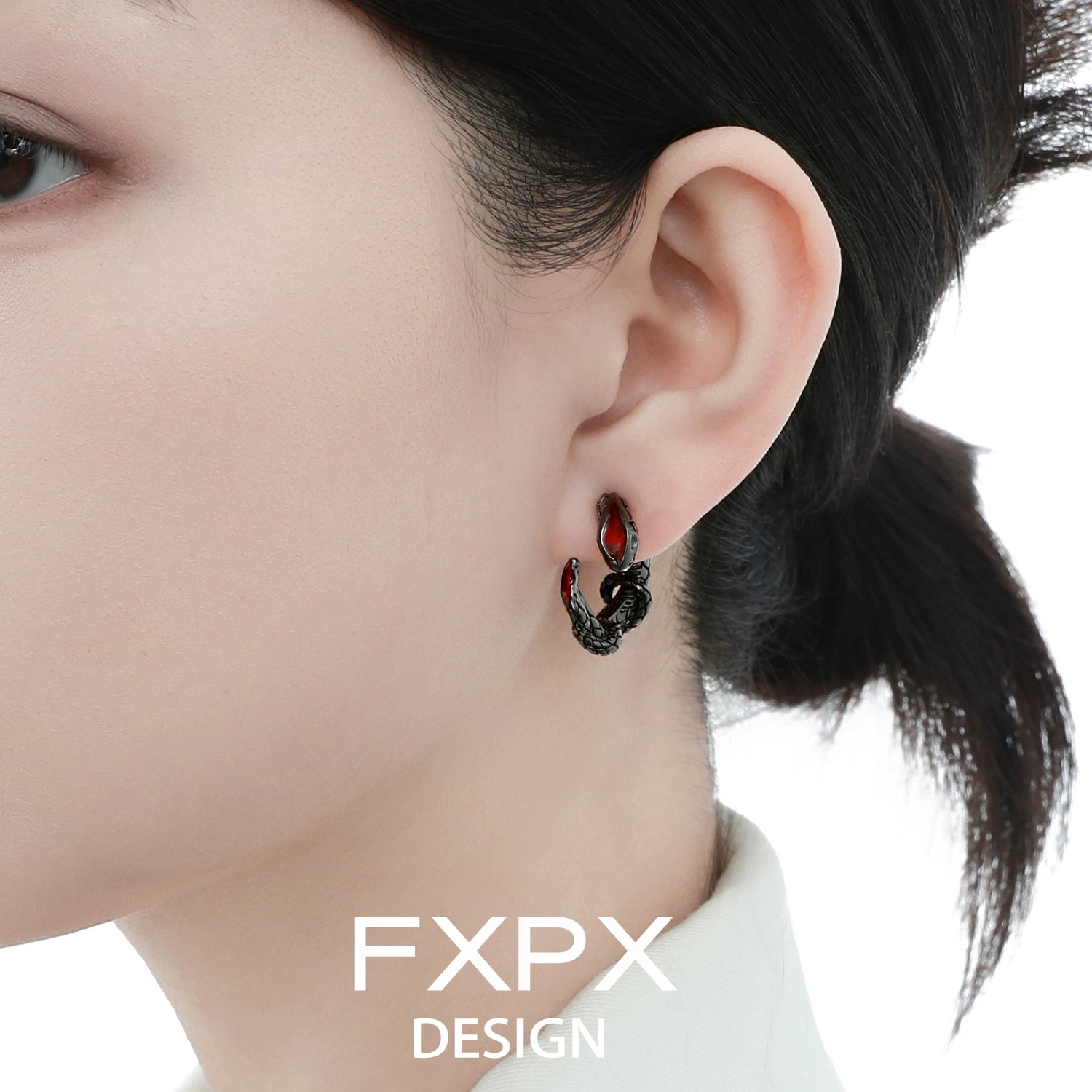 Elegant FXPX viper wrap earrings featuring intricate design and bold colors for stylish accessorizing
