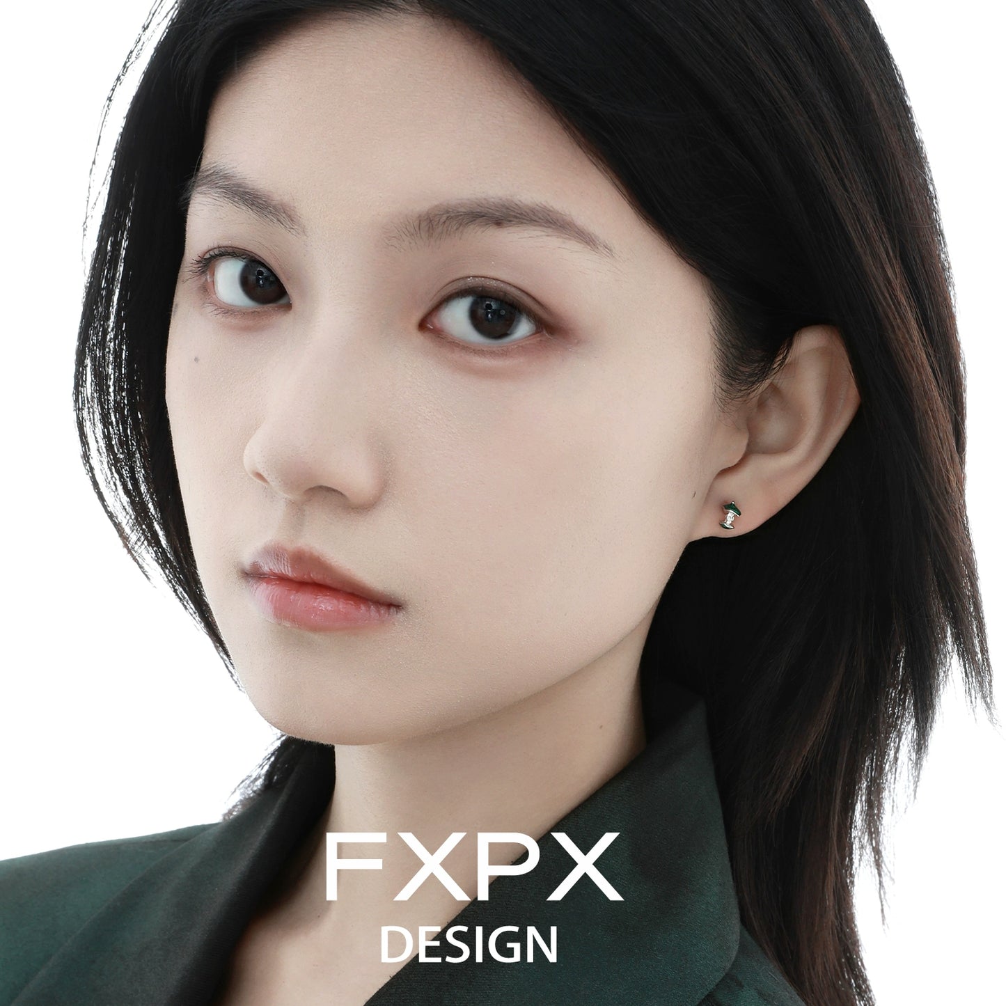 Stylish FXPX Y2K Apple Earrings in Green with Cute Design for Trendy Accessories