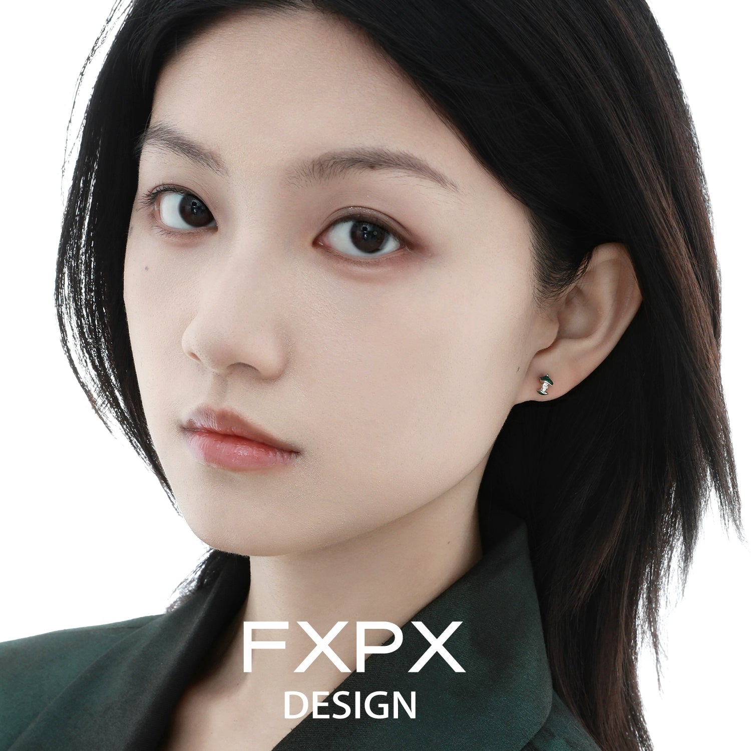 Stylish FXPX Y2K Apple Earrings in Green with Cute Design for Trendy Accessories
