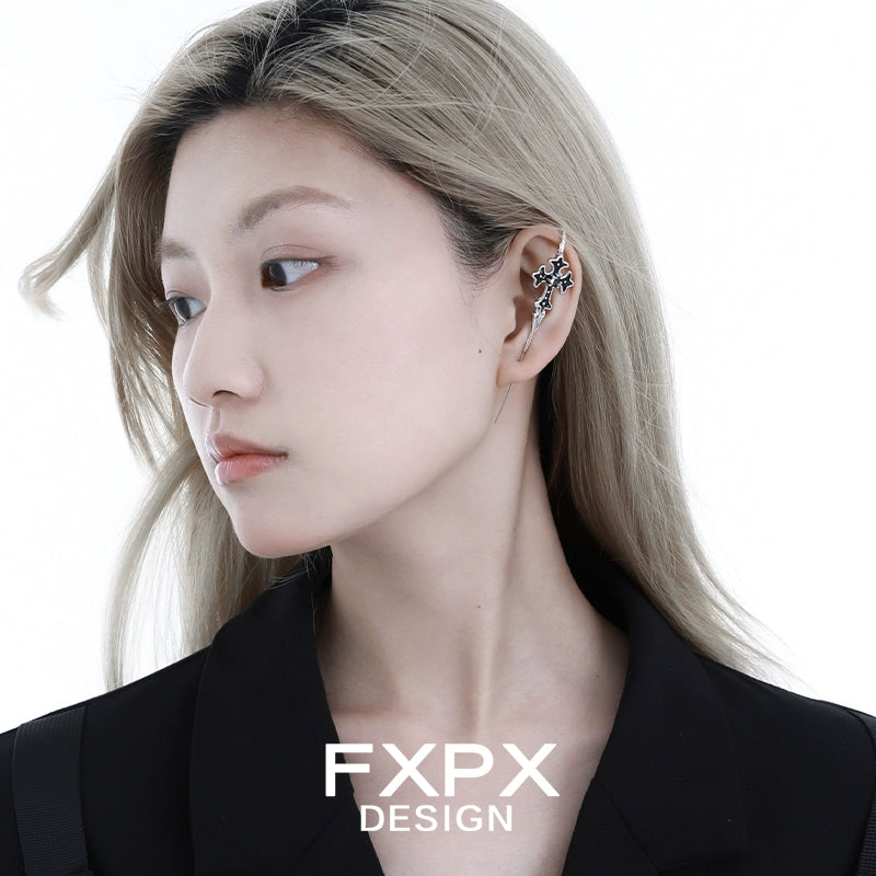 Y2K gothic cross ear needle by FXPX, featuring a stylish design for a modern aesthetic