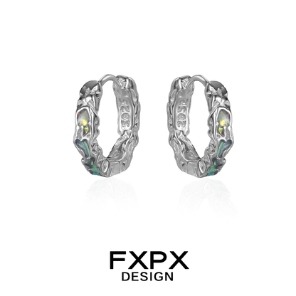 FXPX Y2K prism glow earrings with a unique design and vibrant holographic accents